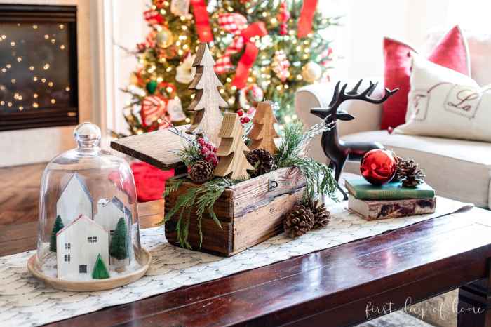 Christmas coffee table tray decor