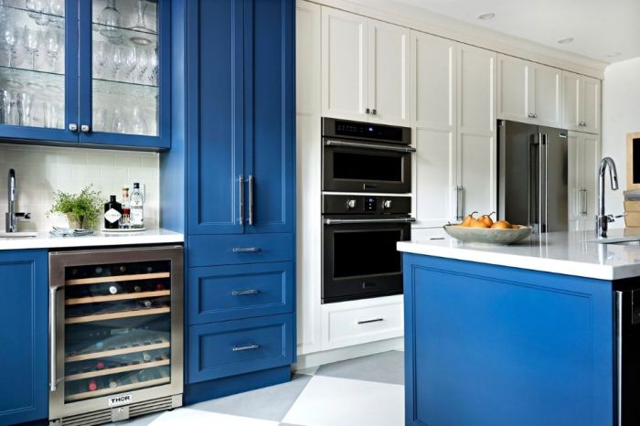 Blue green kitchen decor