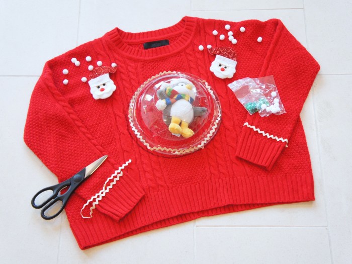 Homemade last minute diy tacky christmas sweater