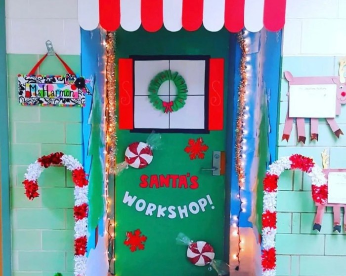 Door christmas decorations classroom decoration workshop decorating school contest december office house hallway gingerbread santa ideas santas doors decor holiday