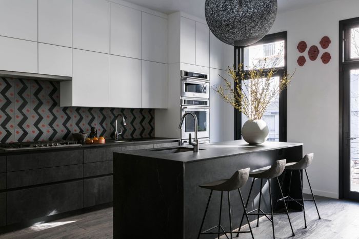 Grey and black kitchen decor