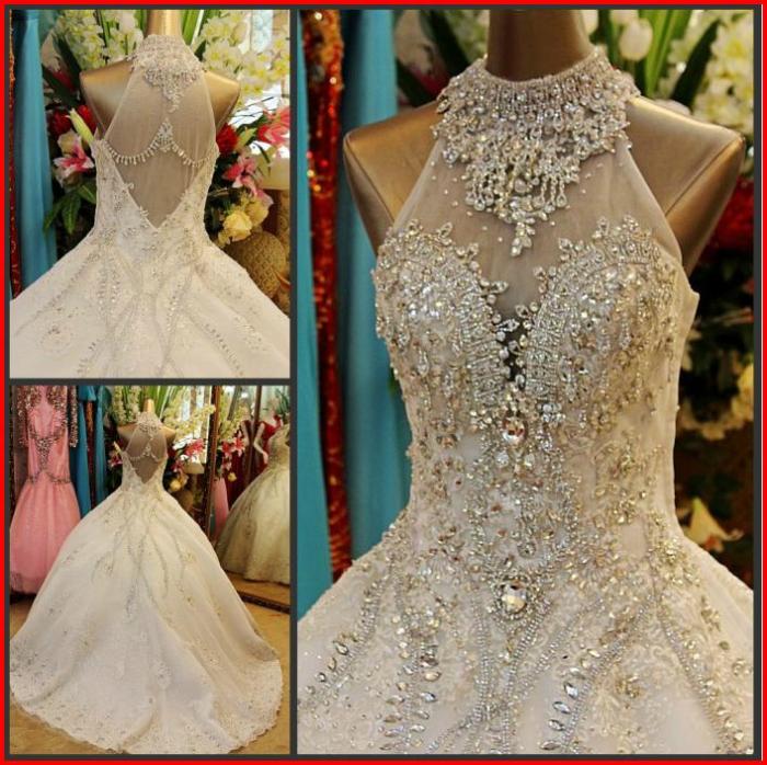 Wedding dress with crystals