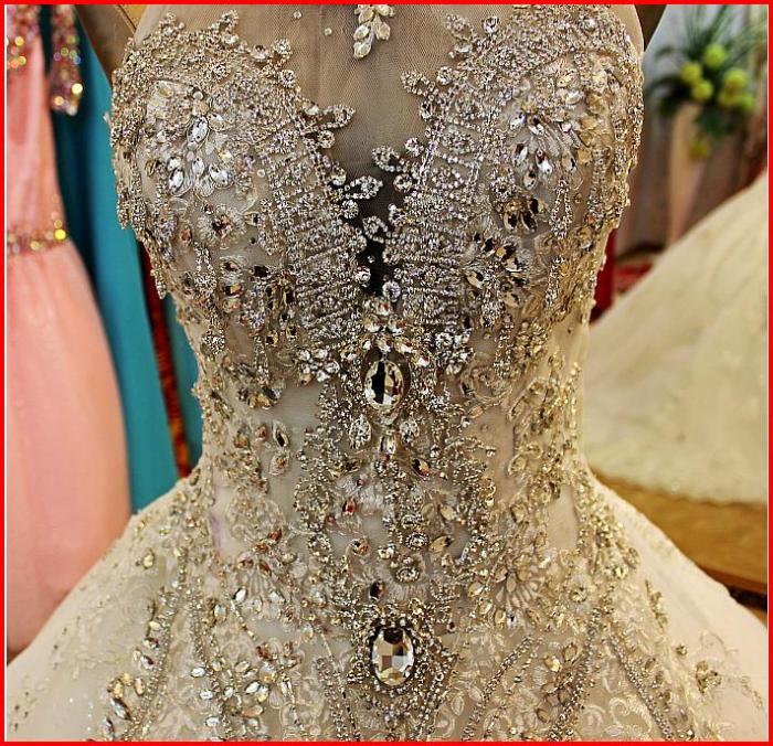 Wedding dress with crystals