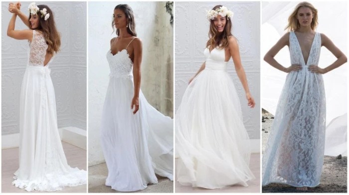 White beach wedding dress casual