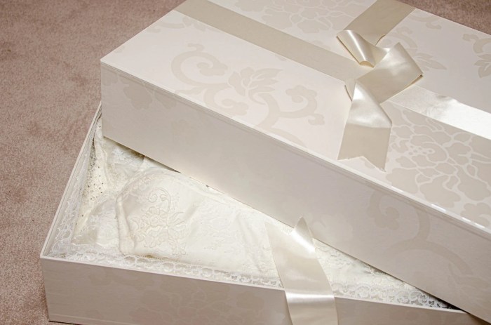 Wedding dress storage boxes